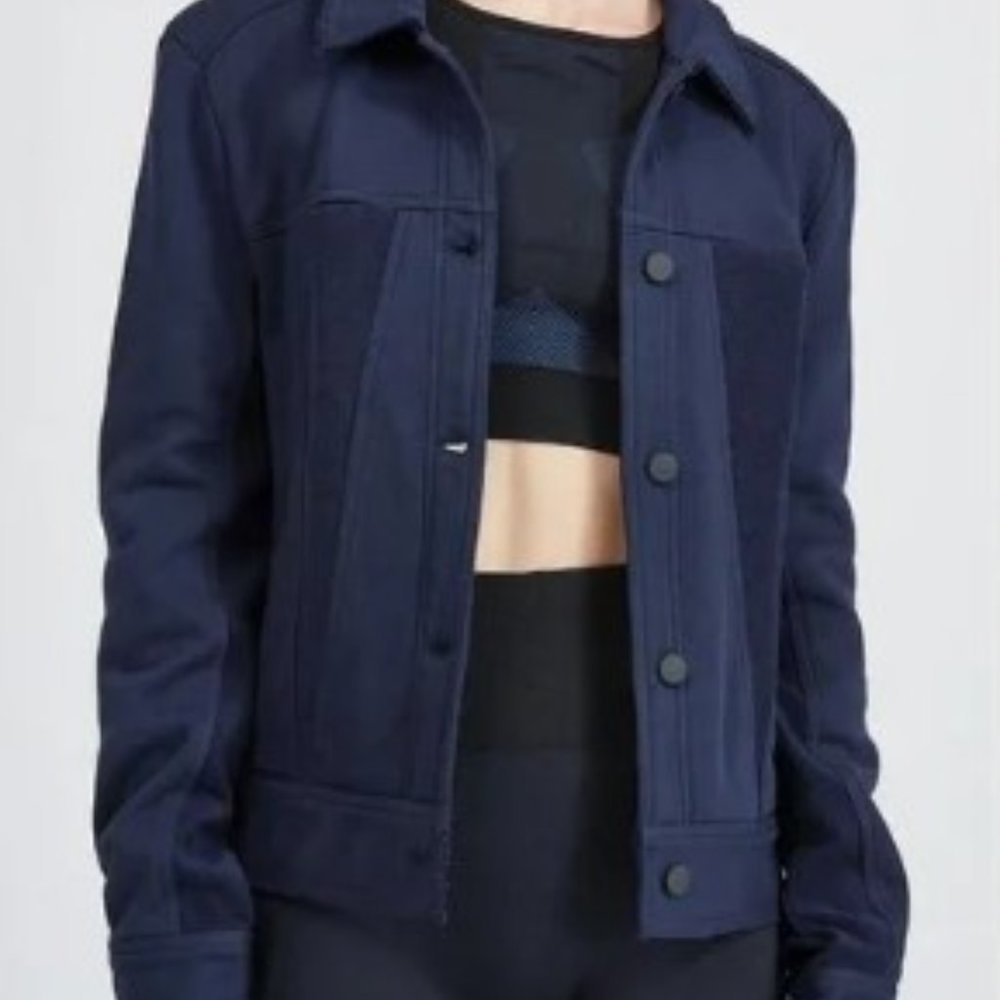 Perfect ALALA soft terry cotton navy blue trucker jacket XS / S